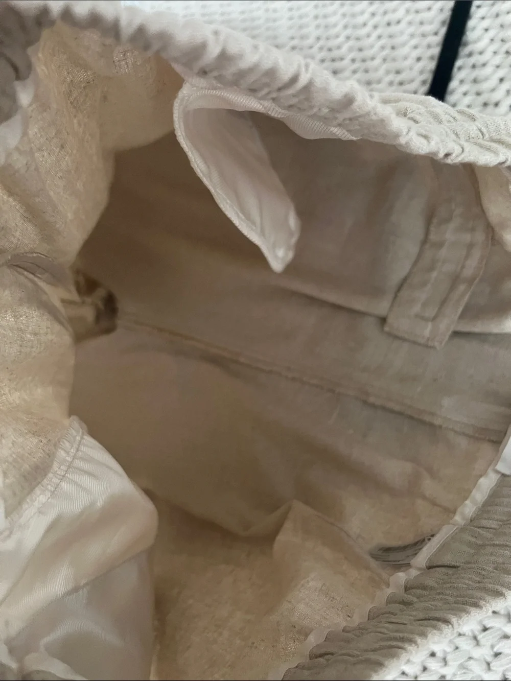 Zara Beige Straight-Leg Drawstring Pants